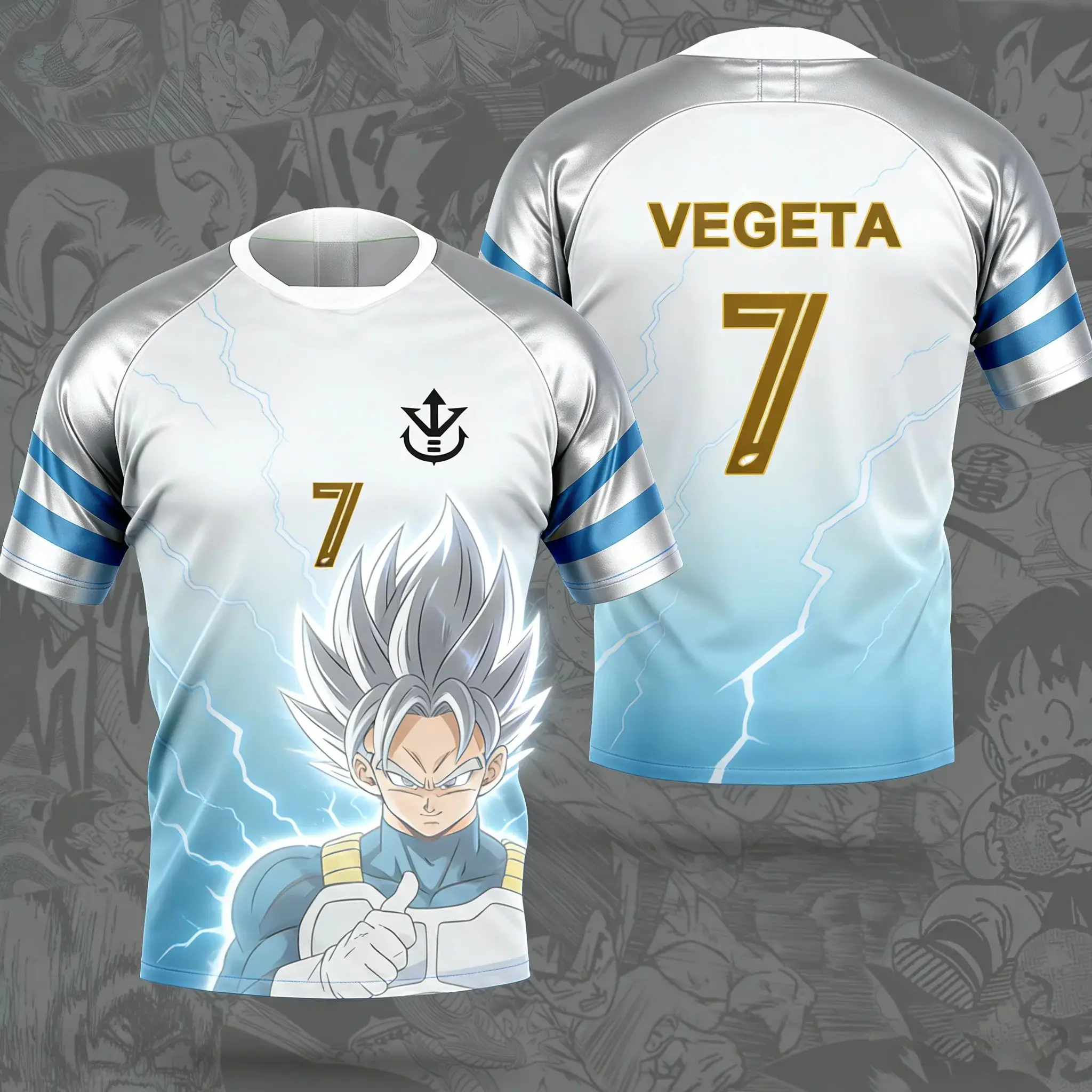 2026 Sommer Neu Herren Dragon Ball 3D-gedruckter Spezial-Fußballanzug Nr. 7 10 T-Shirt für Herren und Damen
