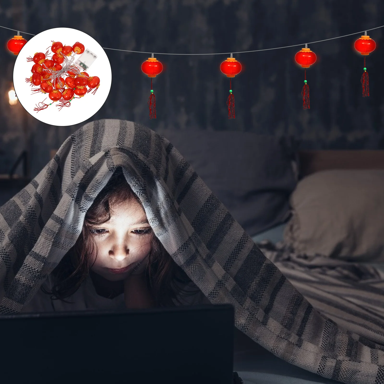 1pc Lantern Light String 3M Red Led Mini Lanterns For Outdoor Party Festival Decoration Chinese Style Hanging Lights Spring