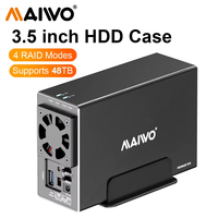 MAIWO 2.5/3.5 Inch SATA RAID HDD Docking Station Dual Bay External Hard Drive RAID Enclosure USB3.0 Up to 5Gbps Capacity Case