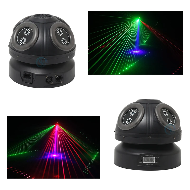 Profesjonalny Laser DJ RGB 3 in1 LED żarówka w kształcie tradycyjnym ruchoma głowica lampa projektora DMX na imprezę scena dyskoteki