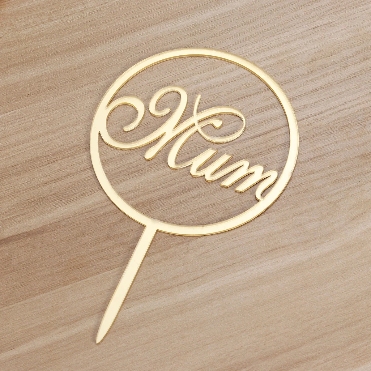 

Mum Acrylic Mirror Cake Toppers Gold Round Cupcake Sticks Party Decoration Mother's Day Women's Day Mom Birthday