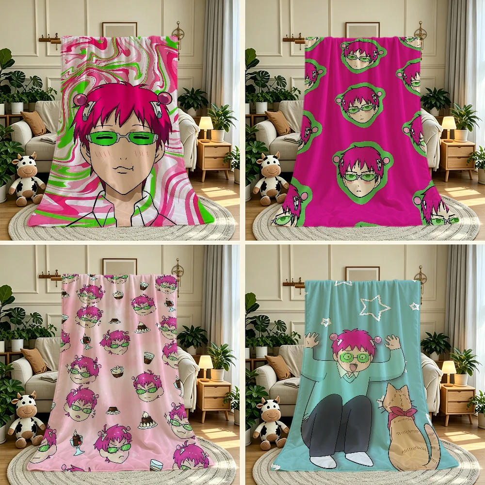 The D-Disastrous Life of S-Saiki K Blanket Throw Super Cosy Plush Living Room Sofa Couch Childish Birthday Gifts