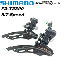 Original For Shimano Tourney TZ FD-TZ500 Bike Front Derailleur FD TZ500 Clamp Band Mount 31.8mm 3x7/6 Speed Top/Down Pull Part