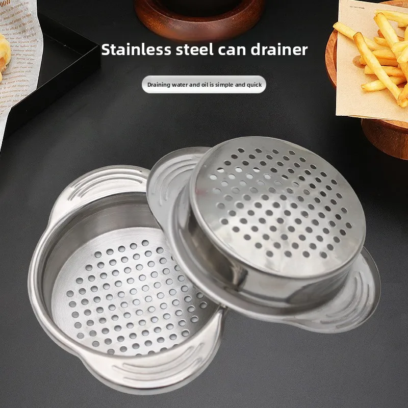 

Can-Shaped Stainless Steel Strainer - Even Drain Holes