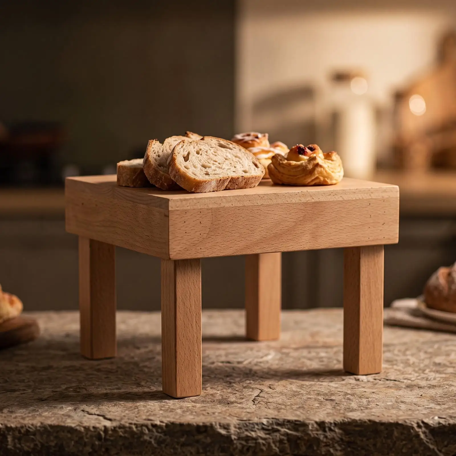 Wooden Display Stand for Cheese and Fruit Plate Riser for Catering Buffet Table Styling