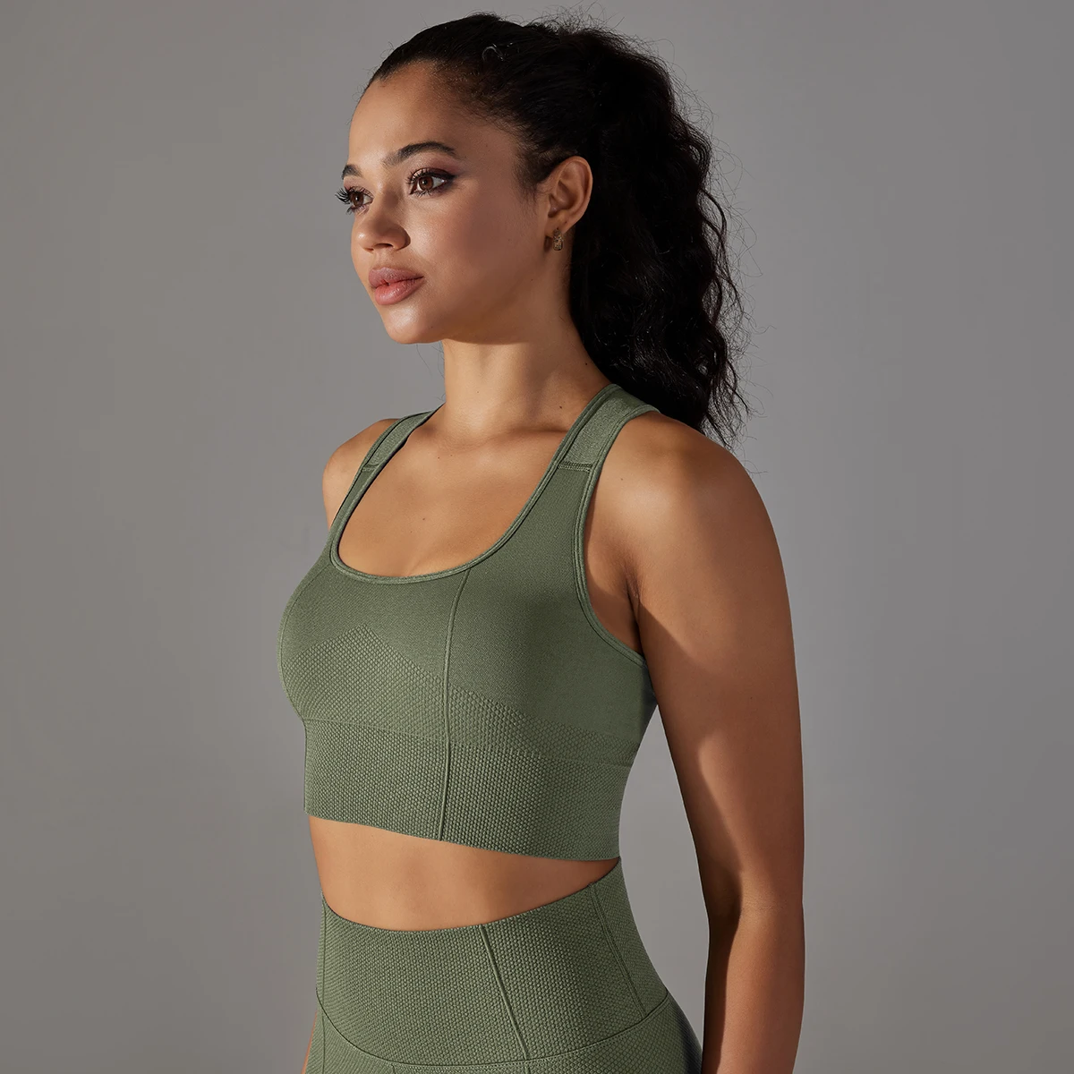 Women Sports Bras Seamless Fitnesss Shockproof Corp Top Bra Comfortable Gym Vest Solid Color Workout Running Camisole Bra