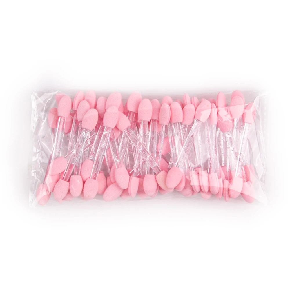 50 teile/paket Chrom Glitter Stift Applikator Dual-end Lidschatten Schwamm Frauen Hause Make-Up Nägel DIY Pinsel Glitters Malerei Stift