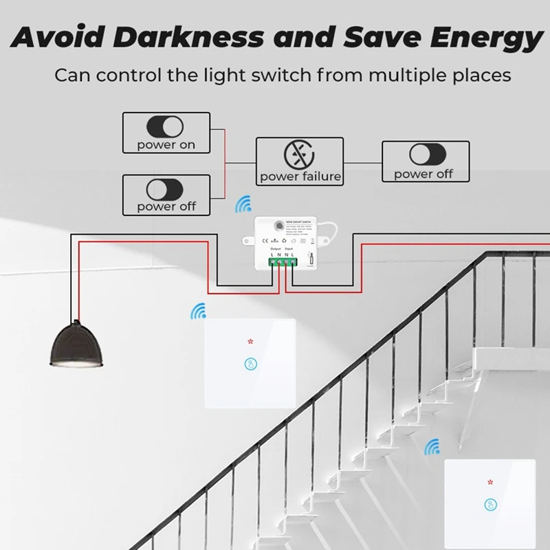 N75R-Smart Home Touch Switch Light Electrical 433Mhz Remote Control Wall Panel Button Receiver Led Lamp