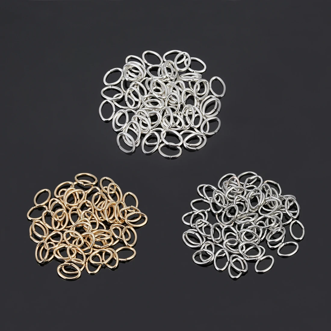 200 Pcs/lot Metal Closed Single Loops Jump Rings Elliptical Closed Loop Jump Rings Charm Connectors For DIY Jewelry Making