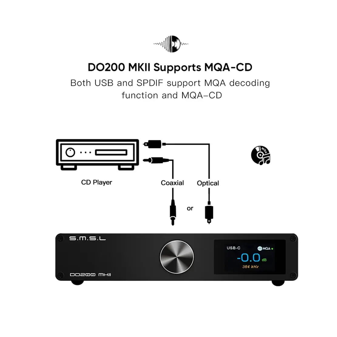 SMSL DO200 MKII ES9068AS*2 MQA Decoder BT5.0 32Bit/768kHz DSD512 OPA1612*5 with Remote Control DO200MKII
