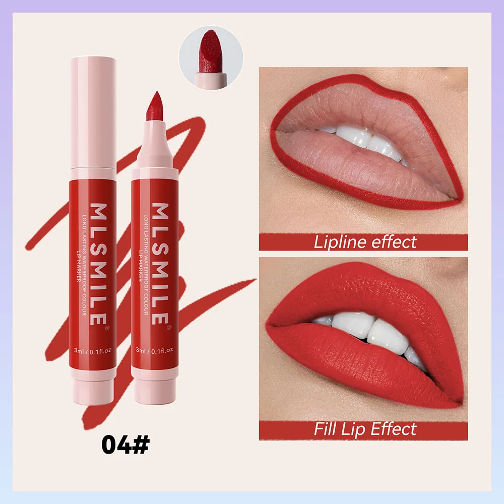 Matte Marker Pen Lip Liner Waterproof Highly Pigmented Lipstick Sweet Cherry Velvet Lip Gloss Contour Pen Sexy Lips Makeup Tool