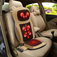 Back Massage Chair Shiatsu Neck Back Massage Pad Beige Full Body Massage Seat Cover with Heat and Vibration Function 40*35*80cm