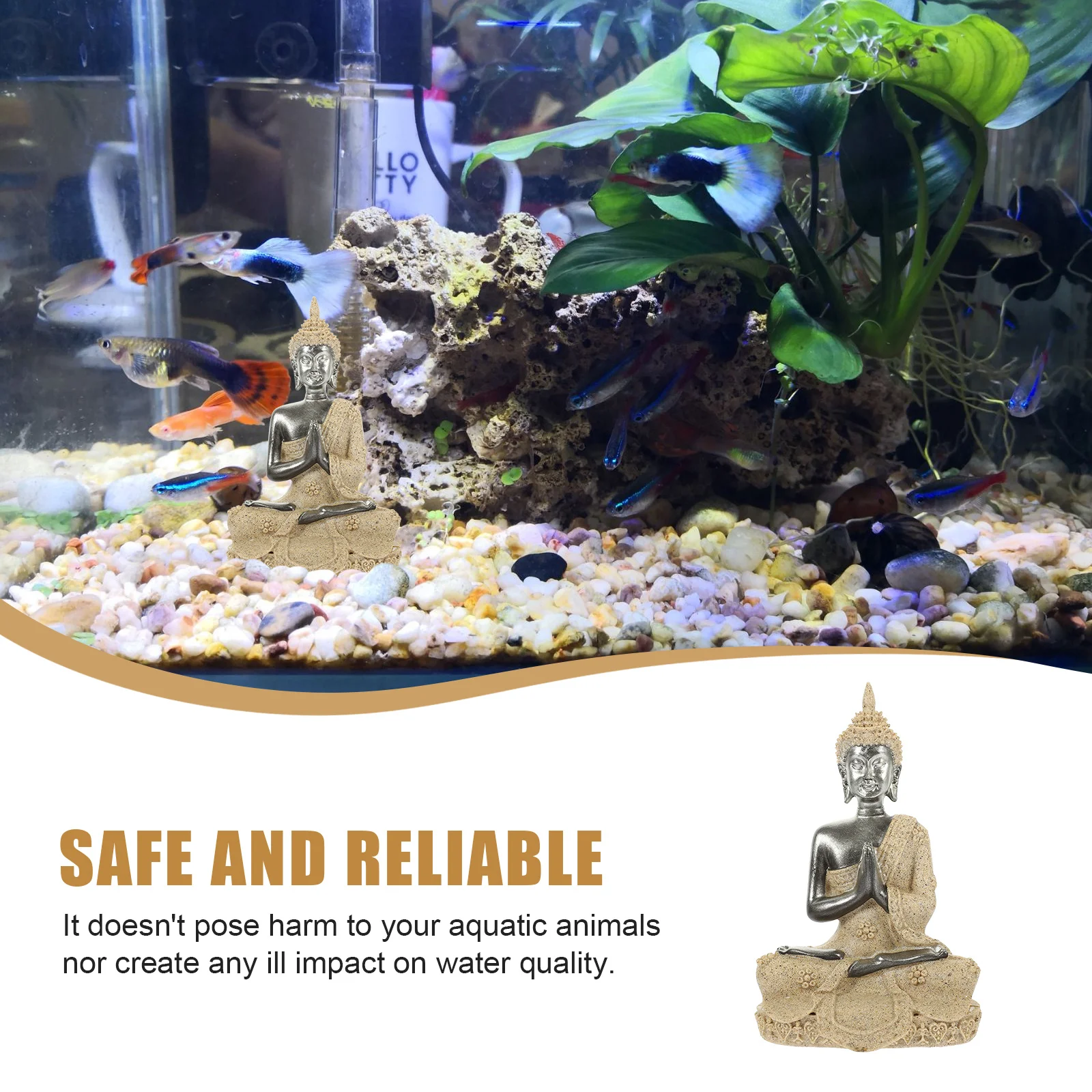 

Resin Sitting Buddha Statue Aquarium Zen Style Resin Craft Fish Tank Decoration Buddah Statue for Home Fish Tank Ornament