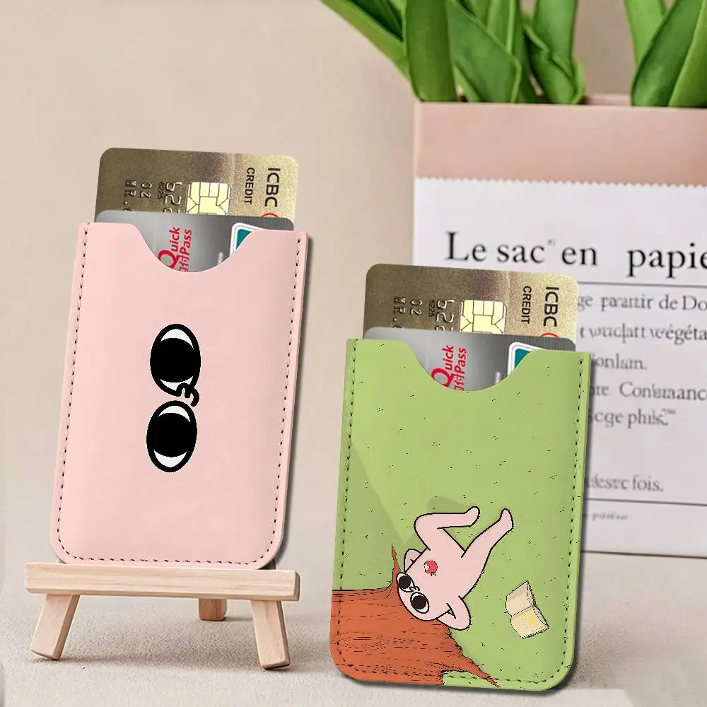 Cartoon Funny Big Eyes Ketnipz Leather Card Wallet Soft Lightweight Portable Credit ID Card Holder Daily Commute Card Case