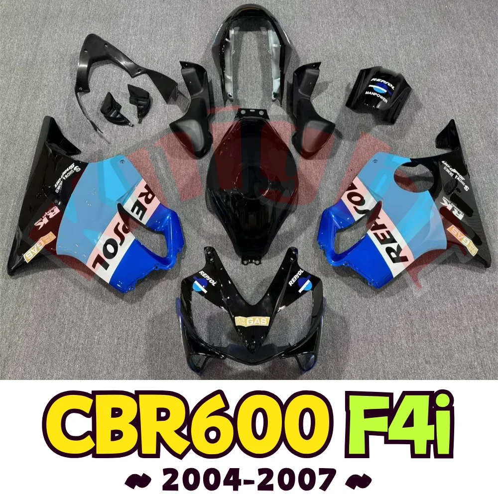 For CBR600 F4I CBR600F 2004-2006 2007 Motorcycle Fairing Blue Repsol Customized Kit ABS Plastic Injection Body Guard Plate Shell