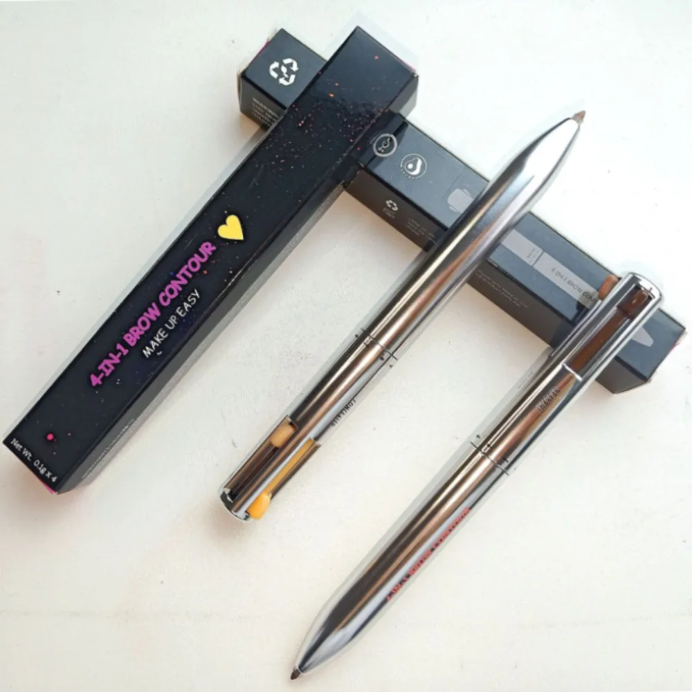 1pc Kosmetik Wasserdicht Brauen Stift Defining Hervorhebung Augenbraue Enhancer 4 In 1 Eyeliner Einfach zu Tragen Augenbraue Kontur Stift