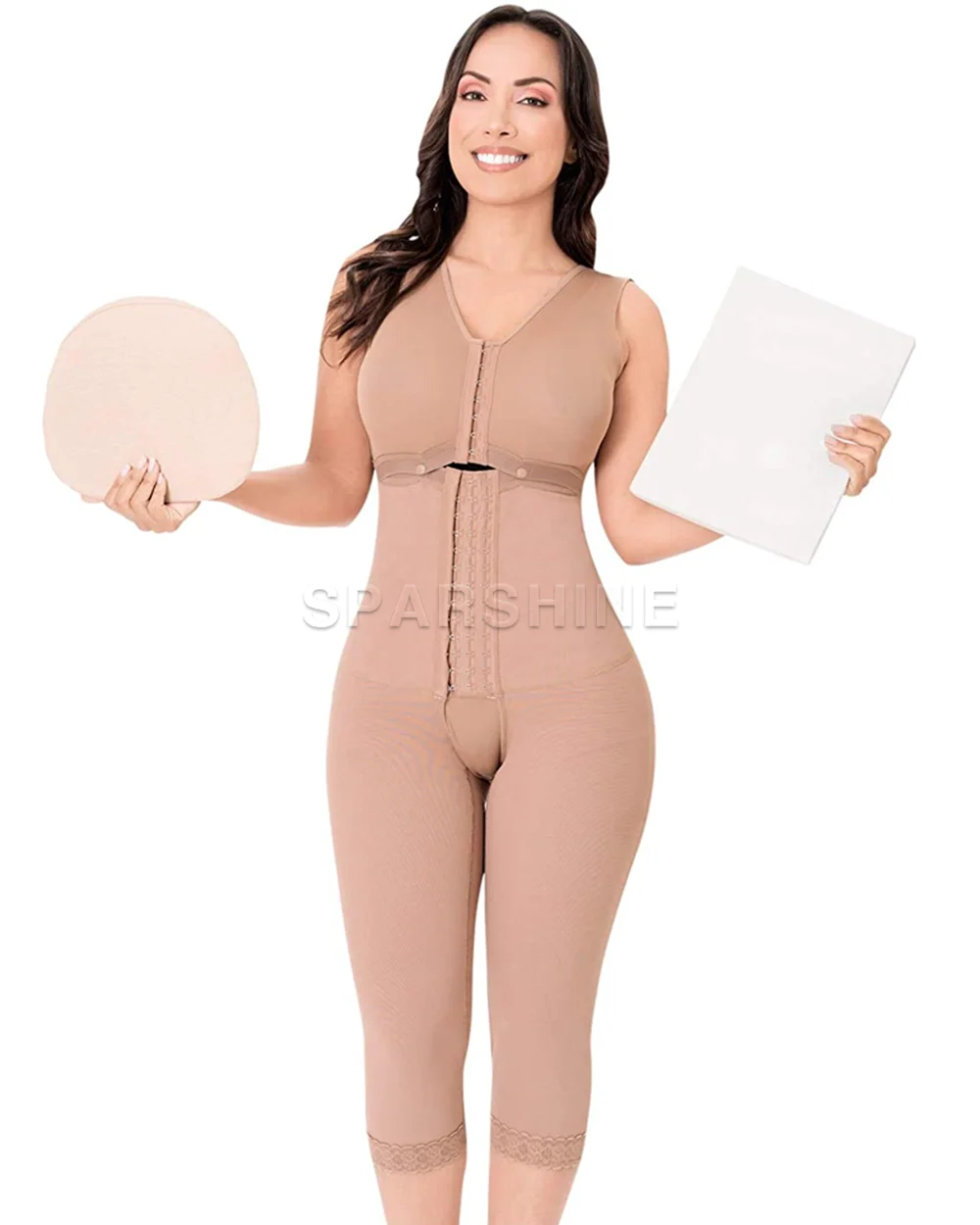 Hook & Eye Tummy Control Butt Lifting Slimming Busty One-Piece Shapewear Postoperative Faja Colombian Reducing And Shapers