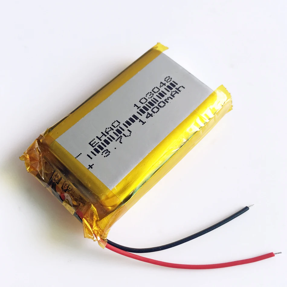 3.7V 1400mAh LiPo Rechargeable Battery 103048 + JST 2Pin Plug For Mp3 GPS DVD Mobile Phone Recorder Video Game PAD E-books