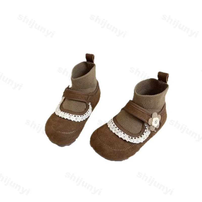 أحذية الأميرة للفتيات لخريف وشتاء جديد للاستخدام الخارجي غير قابلة للانزلاق ونعل ناعم أحذية قصيرة خفيفة الوزن ومريحة أحذية جلدية لطيفة #6