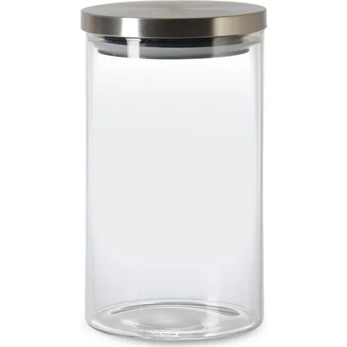 Silver Color Metal Vacuum Lid Borosilicate Glass Jar 650 ml