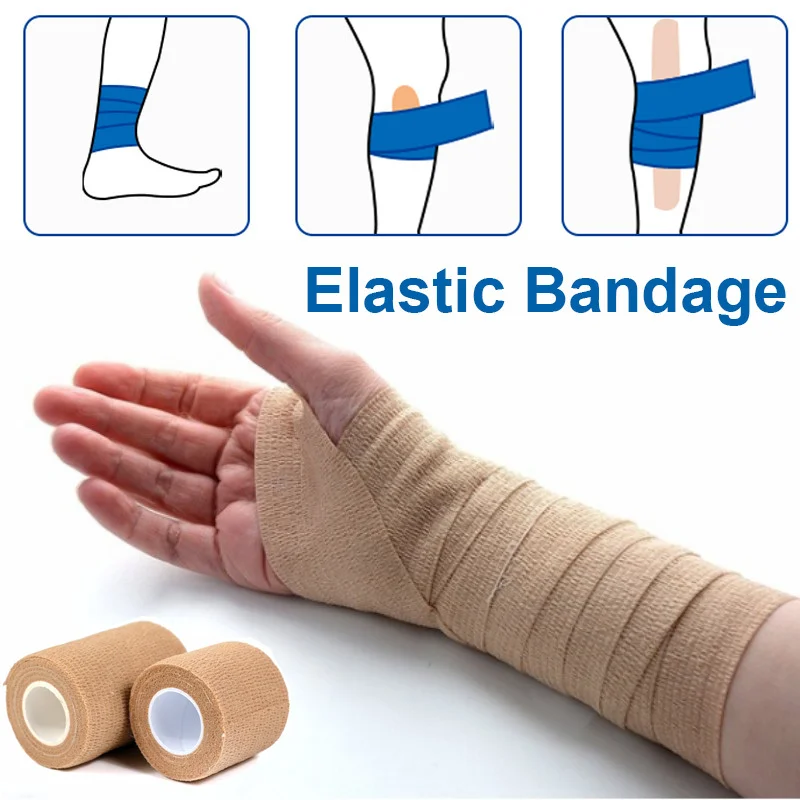 Sport Self Adhesive Elastic Bandage Wrap Tape Elastoplast for Knee Support Pads Finger Toe Ankle Palm Shoulder Athletic Tapes