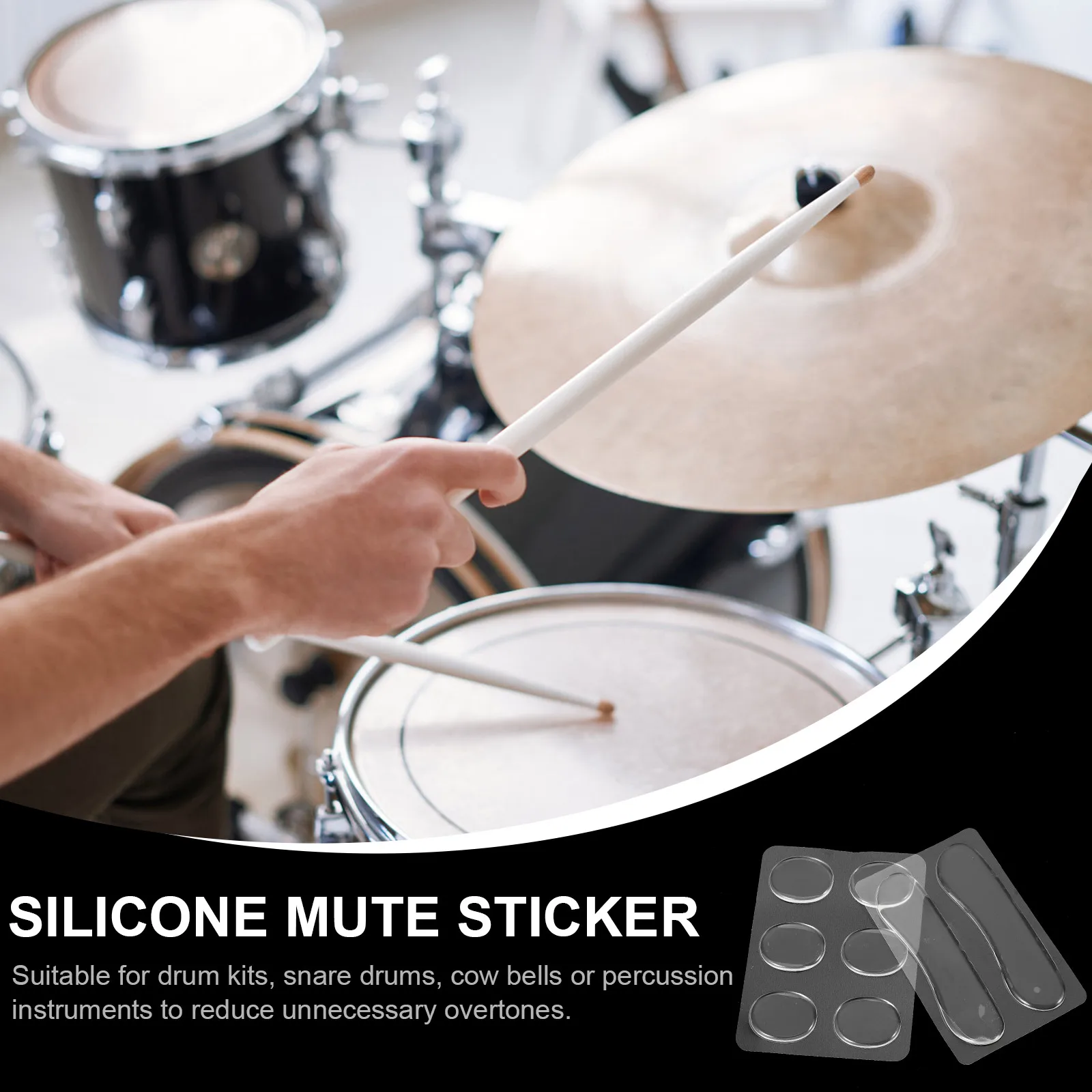 

16 PCS Silent Patch Set Snare Drum Dampener Gel Pads Dampeners Mute Soft Silica Dampening Acessories Gels