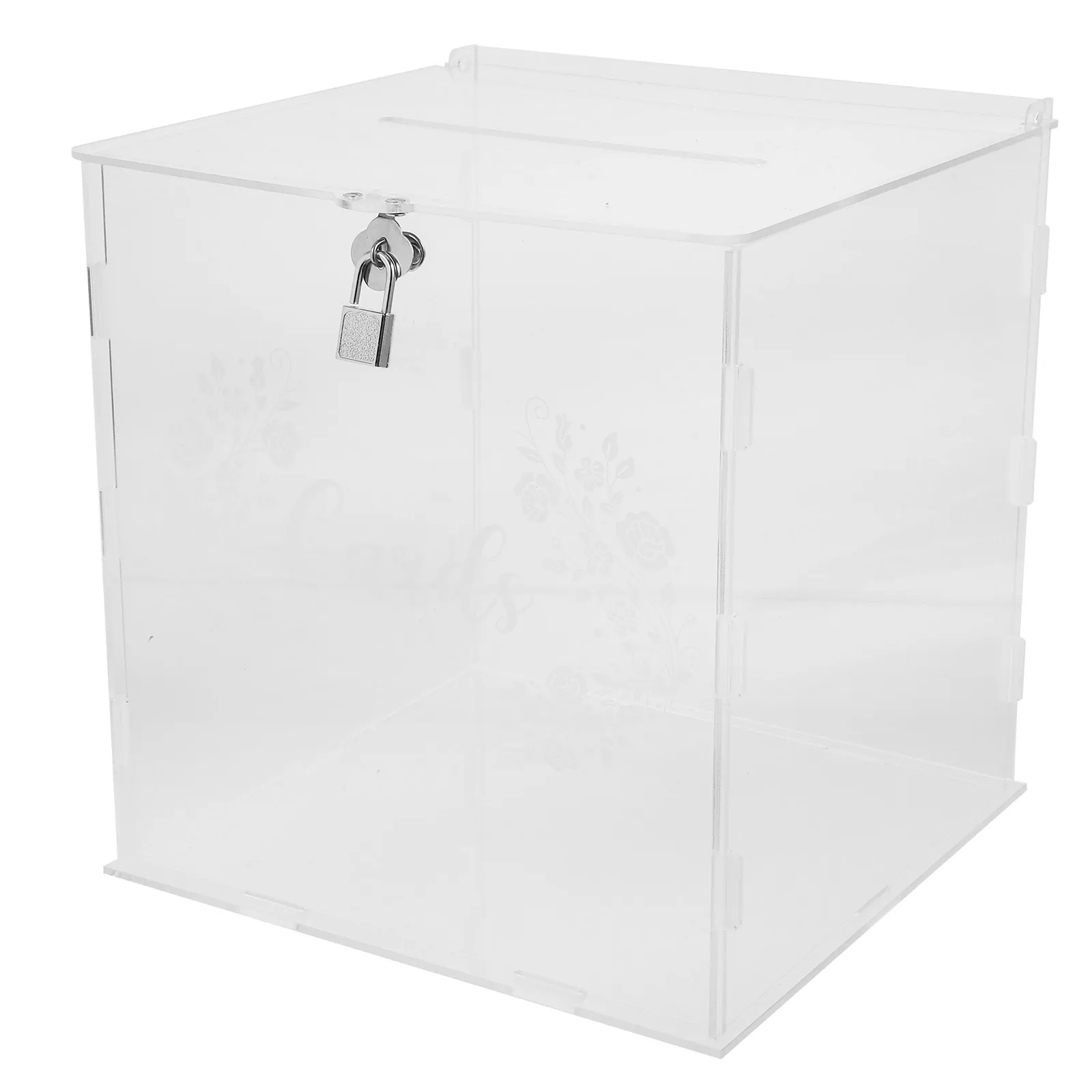 

Элегантная акриловая коробка для свадебных открыток, декоративный футляр для хранения карточек, запираемый контейнер для подарочных конвертов