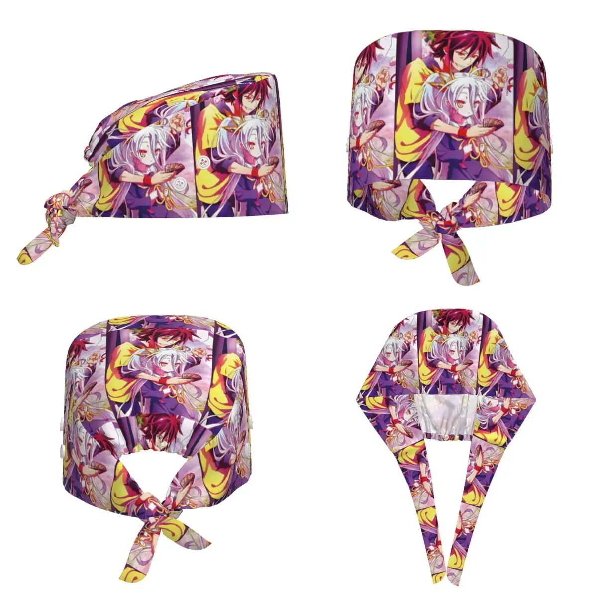 No Game No Life Zero Cover Image Scrub Hat Doctor Working Surgical Cap Men Women Adjustable Nursing Caps for Dentist