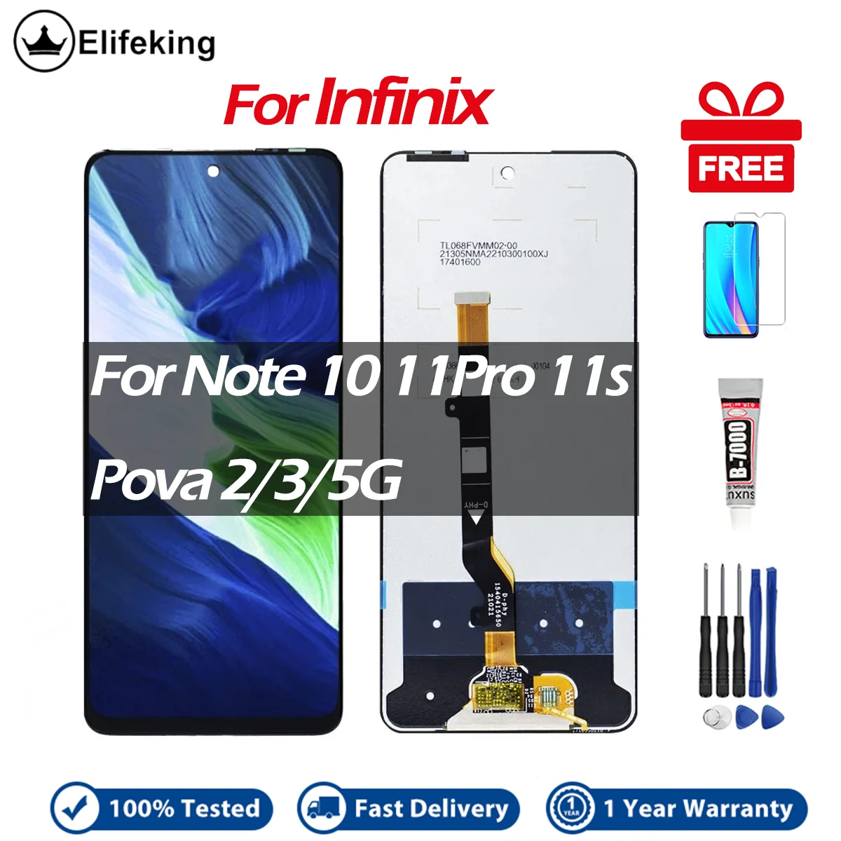 

Дисплей для Infinix Note 10 X693 / 11 Pro / Note 11S / Tecno Pova 2 /Pova 3 /Pova 5G LCD сенсорный экран дигитайзер Замена