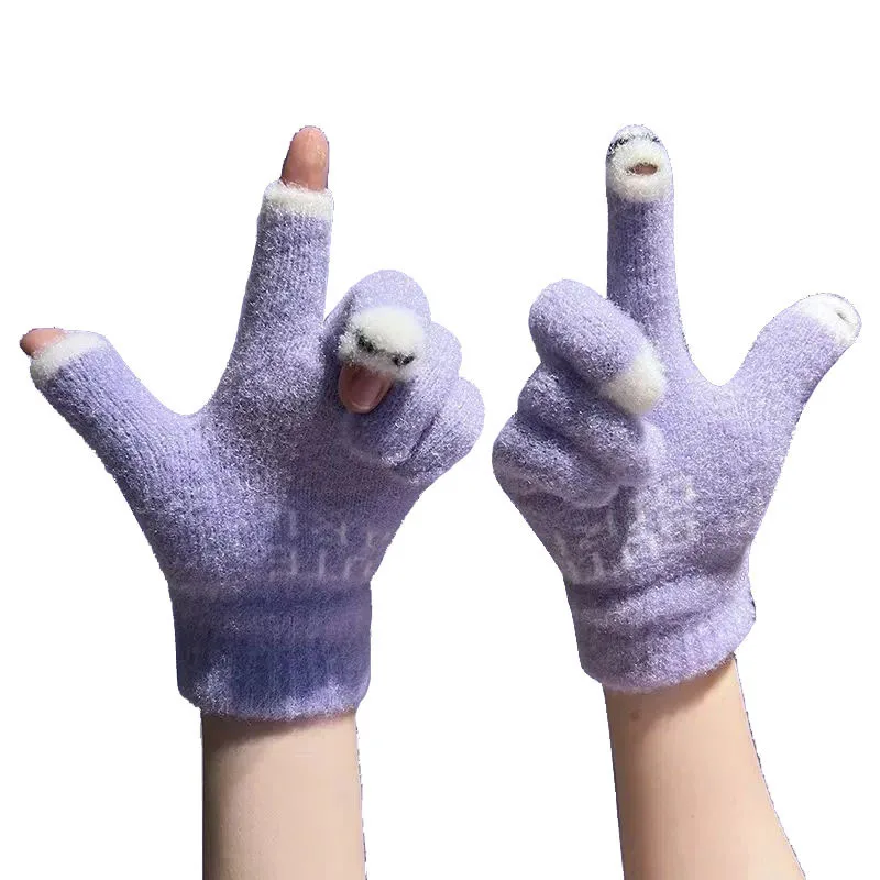 جديد Doudou الأسماك أفخم قفازات دافئة للنساء في الخريف والشتاء شاشة تعمل باللمس لطيف دراجة طالب قفازات الكتابة للفئة