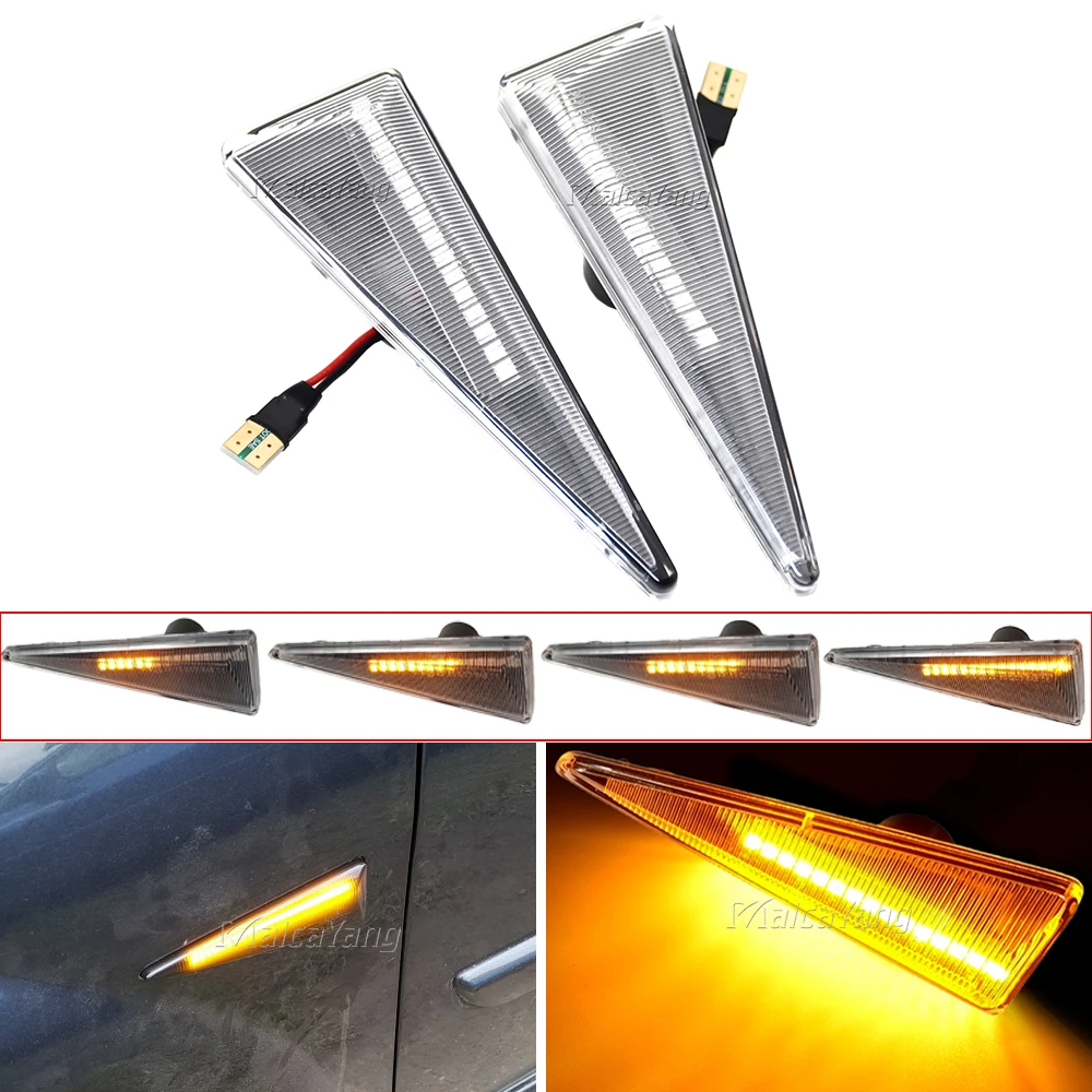 2Pcs Dynamic Repeater Lamps LED Side Marker Light For Renault Megane 2 CC/Vel Satis/Wind/Avantime/Grand Scenic 2/Espace 4/Thalia