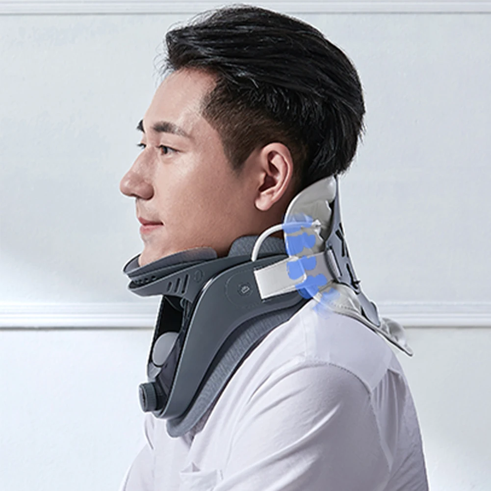 Cervical Neck Traction Device Adjustable Neck Brace with Airbag Support Cervical Traction Device for Cervical Spine Alignment