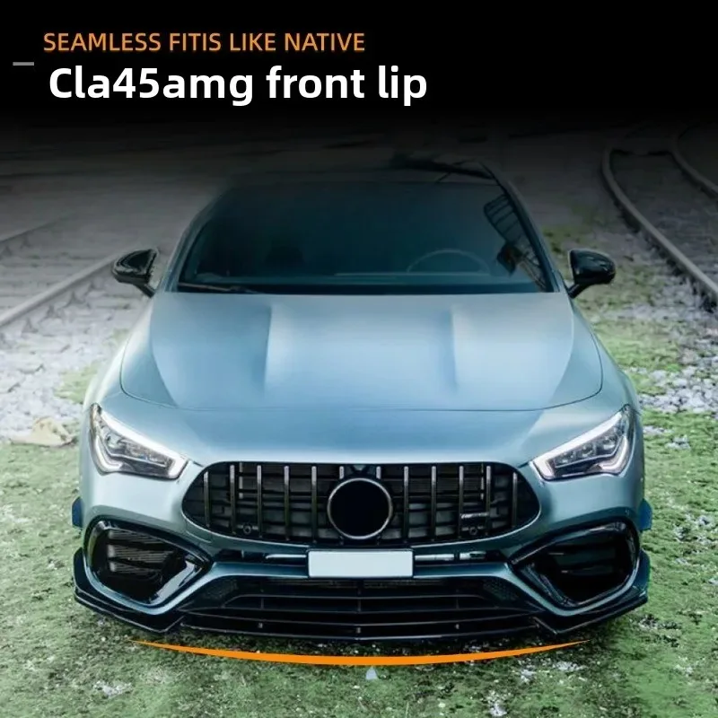 Front Bumper Front Lip Front Shovel Kit Compatible for Mercedes Benz CLA Class C118 CLA45 Body Spoiler Spliter Kit