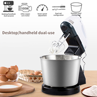 Stainless Steel Stand Food Mixers Kitchen Electric Food Blender Desktop Egg Whisk Cream Cake Dough Kneader Food Processor