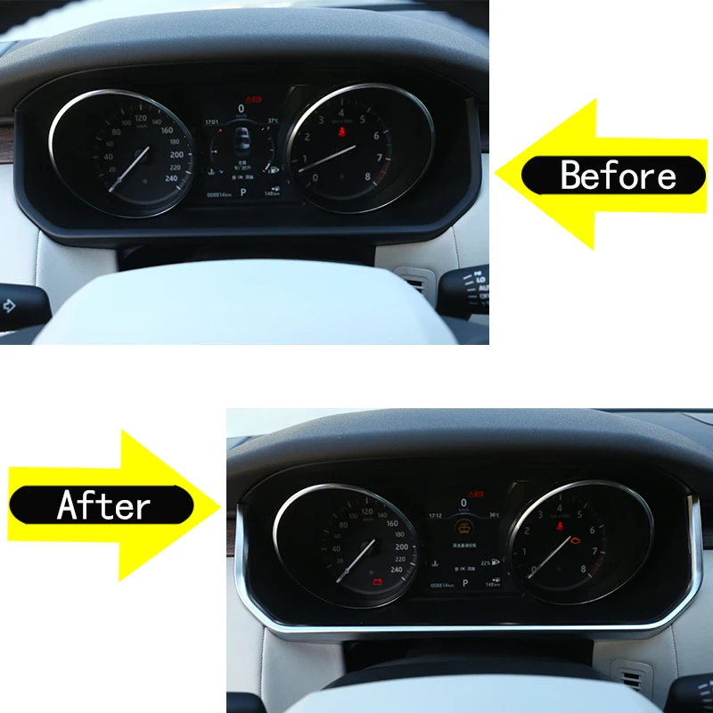 For Land Rover Discovery 5 2017-2021 Car Instrument Display Speedometer Gauge Cover Case Trim Frame Sticker ABS Auto Accessories