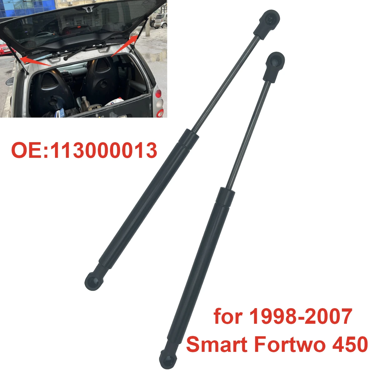 

113000013 Car Rear Trunk Tailgate Gas Strut Damper Lift Support Rod for Smart Fortwo City 450 Coupe 1998-2007