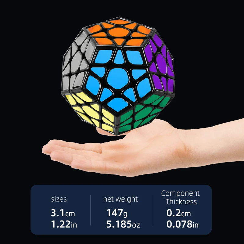 SENGSO Megaminx 2x2 3x3 Speed Cube |12-Sided Stickerless Puzzle Smooth Rotation| Competition Cube for Beginners / Experts