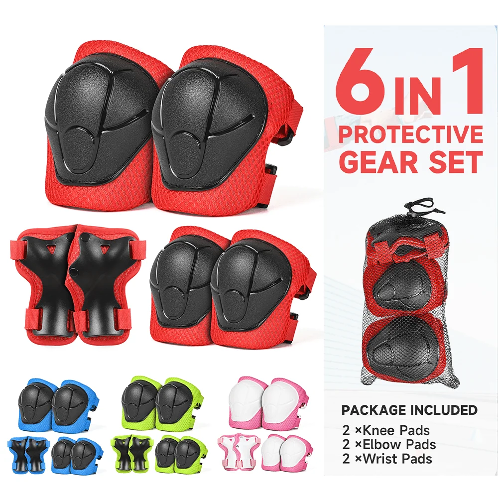 

Kids Protective Gear Set Child Knee Elbow Pads Wrist Guard Sports Protector for Scooter Skateboard Bicycle Balance Bike Cycling