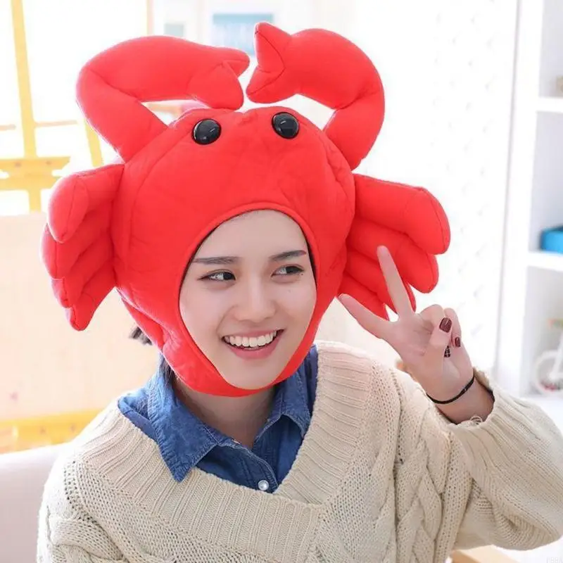 P88A مضحك الكرتون كراب أفخم قبعة دمية محشوة تأثيري القبعات قبعة حزب صور الدعائم