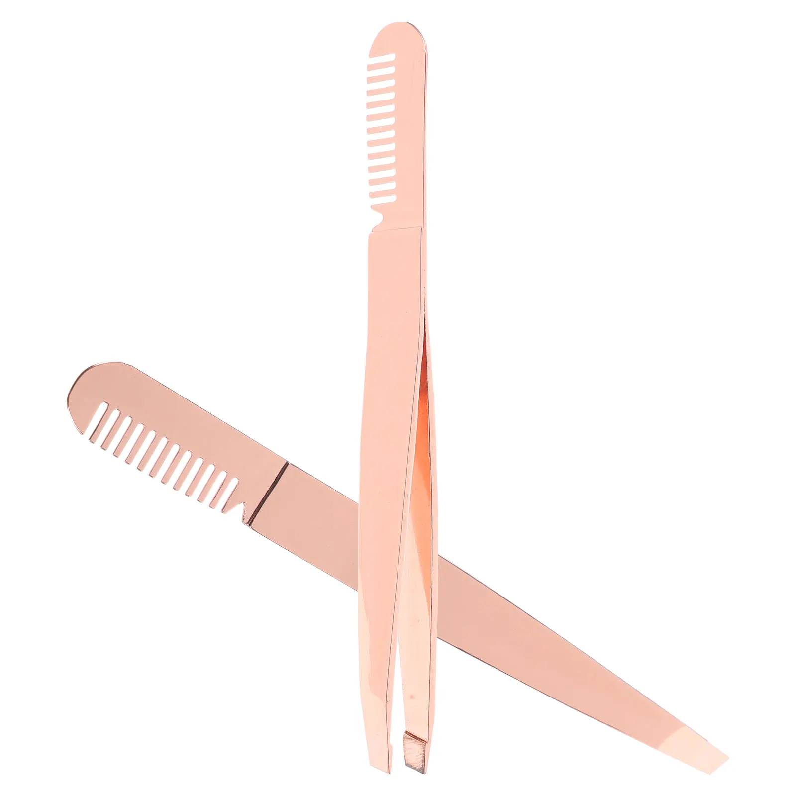2Pcs Stainless Steel Eyebrow Tweezers Small Lightweight for Women Men Eyebrow Shaping Facial Hair Removal Eyelash Tweezers