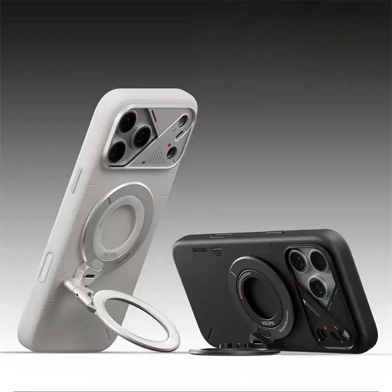 

Двойной магнитный складной держатель на 360 градусов ° Вращающаяся подставка для телефона, компактный портативный многофункциональный магнитный держатель для смартфонов