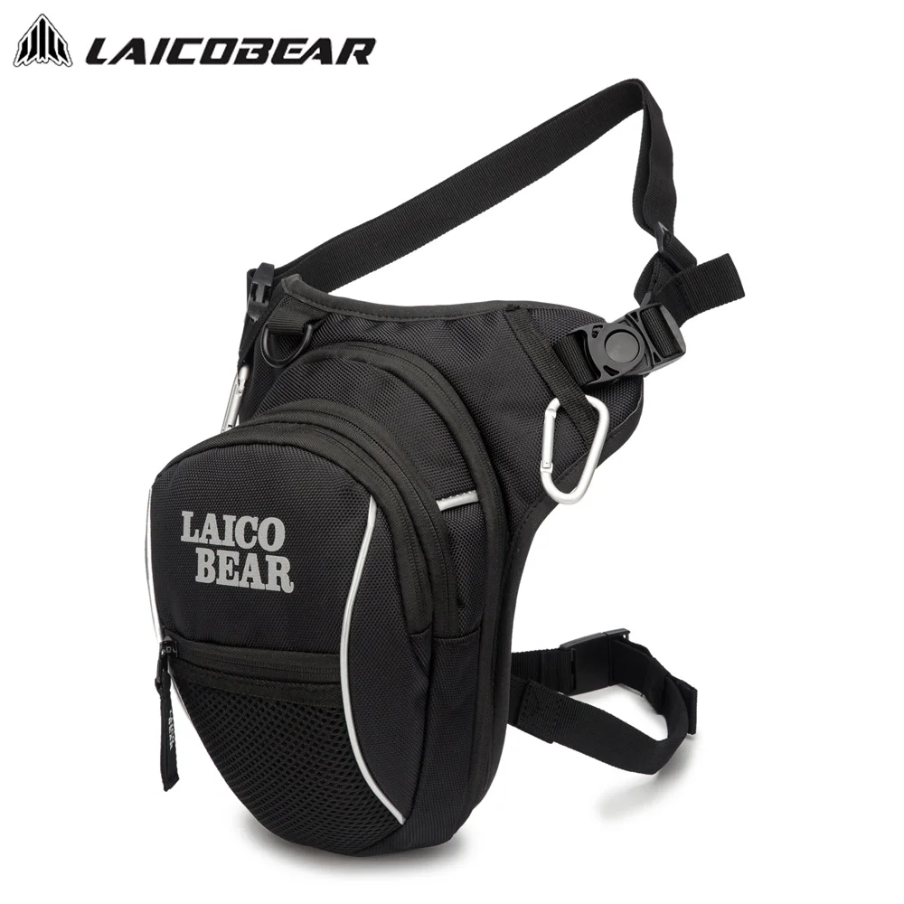 LAICOBEAR Classic Waist Pack Outdoor Hiking Motorcycle Drop Leg Bag Waterproof Thigh Hip Bags Shoulder Pack Reflective Oxford