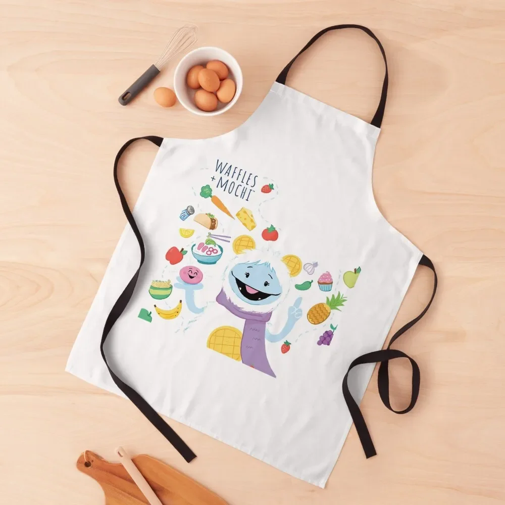 

Waffles & Mochi Apron household woman Hairdressing kitchen utensil man chef uniform Apron