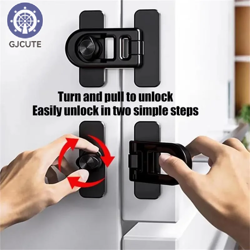 2PCS Refrigerator Lock Baby Child Safety Lock - Fast And Easy Adhesive Cabinet Drawer Lock Mult