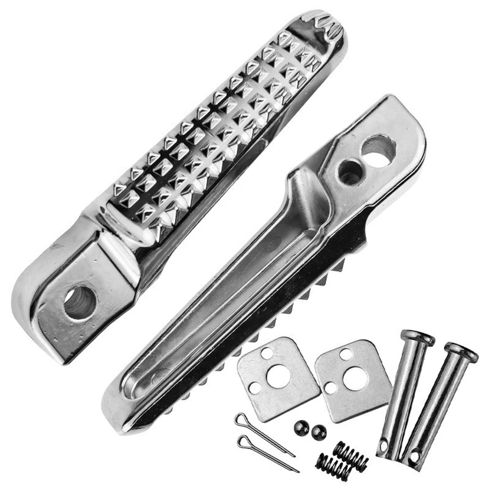 1 Pair Motorcycle Foot Pegs Footrests Black Pedals Aluminum Alloy Pedals Suitable For Most Motorcycles Wear-Resistant image 2