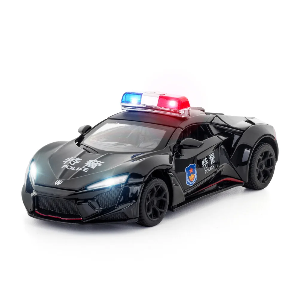 

1/32 Scale Lykan Hypersport Police Car Diecast Alloy Pull Back Car Collectable Toy Gifts / Collection / Children