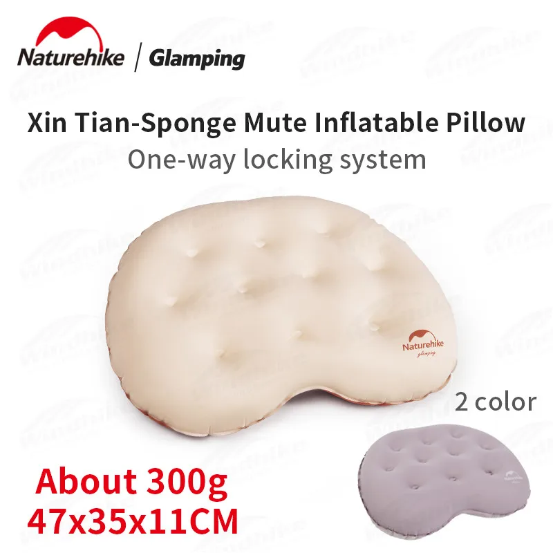 Naturehike Portable Travel Sponge Inflatable Pillow Ultralight Camping Office TPU Comfortable Mute 11Cm Air Pillow Sleeping Neck