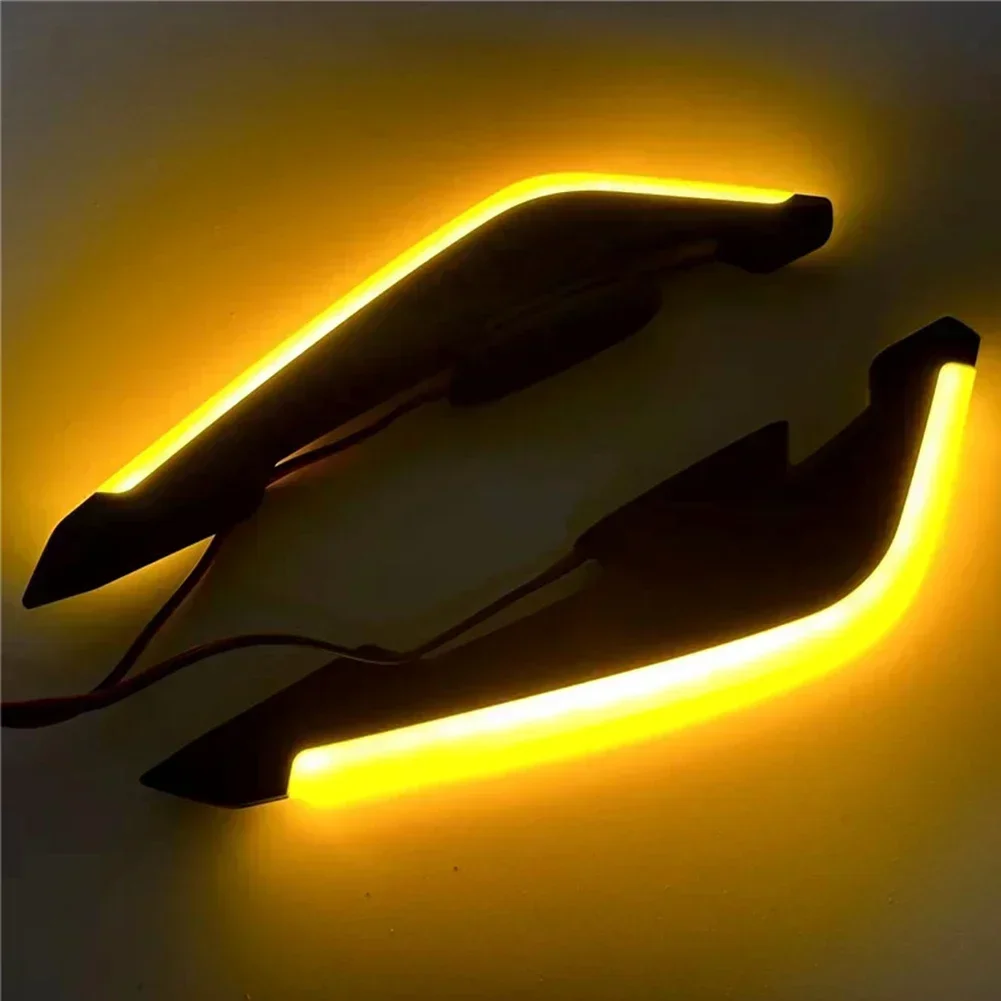 Wind Wings with LED Light and Adhesive Decoration Sticker 2Pcs Motorcycle Front Side Spoiler Winglets Aerodynamic Wing Set Fixed