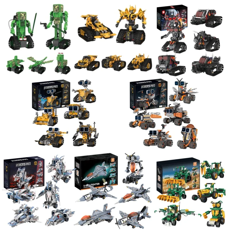

5-in-1 Robot Building Blocks Remote Control Technic DIY Assembly STEM Educational Toy Birthday Gift for Kids Boys Adults Best