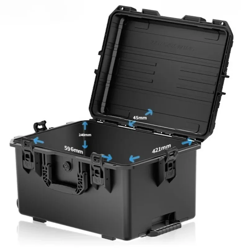 Protection Wear-resistant Box Portable Crush Resistance Wheel Trolley Tool Case Waterproof Plastic Tool Case Outdoor Safety